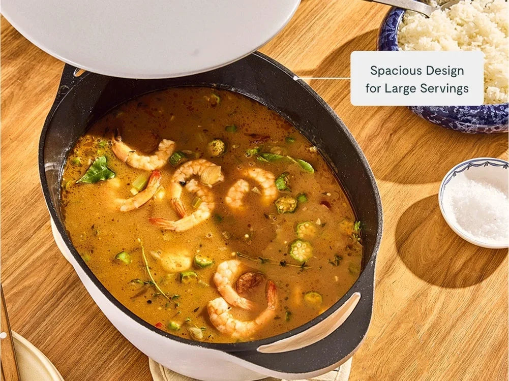 8 qt Enameled Cast Iron Oval Dutch Oven